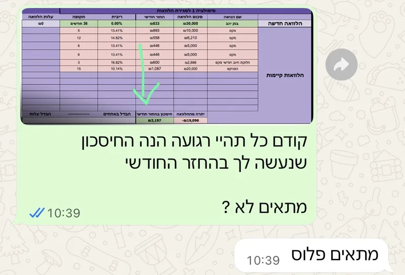 סימולציית סגירת הלוואות